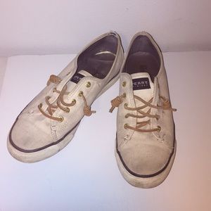 Beige sperrys size 9.5 women’s